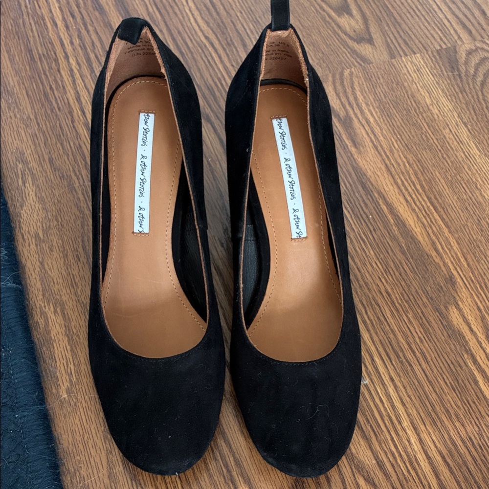 & Other Stories Black Suede Flats
